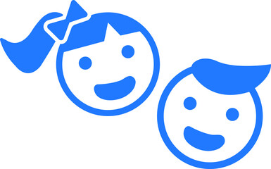 Kid icon, funny face iconvector illustration