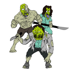 black and white cartoon zombie