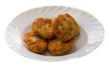 Cutlet on a white plate isolate