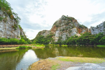 Khao Ngu Stone Park in Ratchaburi province, Thailand.