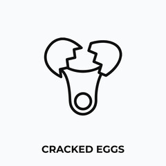 cracked eggs icon vector. cracked eggs sign symbol for your design.