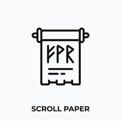 scroll paper icon vector. scroll paper sign symbol for your design.