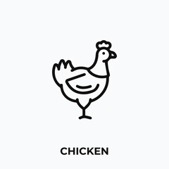 chicken icon vector. chicken sign symbol for your design.