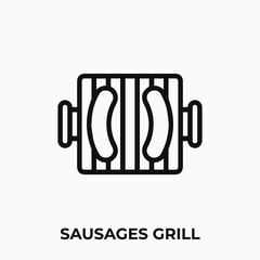 sausage grill icon vector. Barbecue sign symbol for your design.