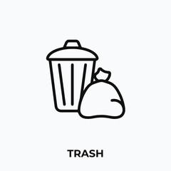 trash icon vector. garbage sign symbol for your design.