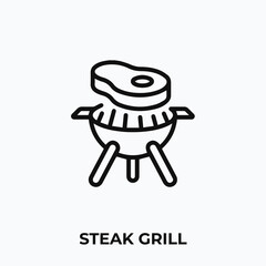 Steak grill icon vector. Barbecue sign symbol for your design.