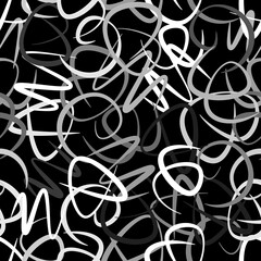 Abstract seamless pattern background of handmade curved lines for fabric design