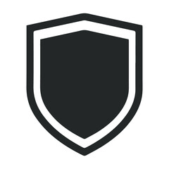 Flat shield vector icon for security and protection