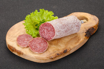 Italian dry Saliami pork sausage