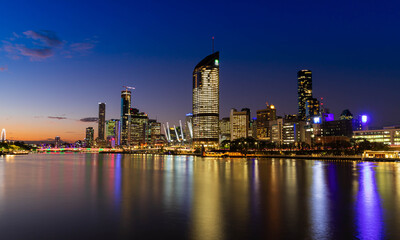 Fototapeta na wymiar Sunset over Brisbane City, Queensland, Australia