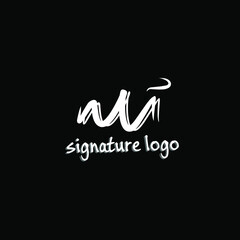initial logo handwriting template vector