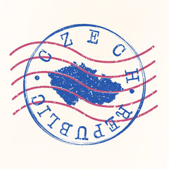 Czech Republic Stamp Postal. Map Silhouette Seal. Passport Round Design. Vector Icon. Design Retro Travel.
