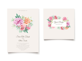 elegant watercolor floral wedding invitation card designs