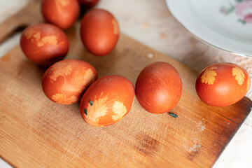 Easter eggs painted on Easter