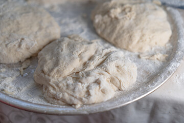 Ready dough prepared for baking