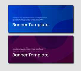  horizontal banner template with blue and purple 