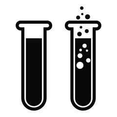 Vector flat outlined test tube icon