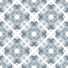 Tiled  watercolor background. Black and white 