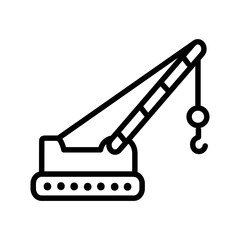 Tower crane icon illustration. Lifting crane symbol.