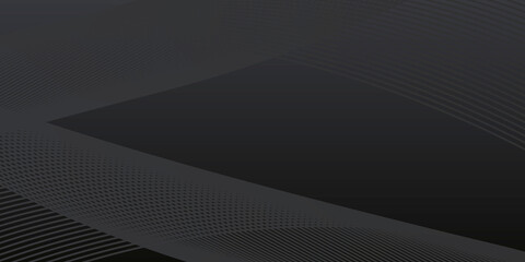 Naklejka premium Abstract black tech wavy banner design. Vector illustration design for presentation, banner, cover, web, flyer, card, poster, wallpaper, texture, slide, magazine, and powerpoint. 