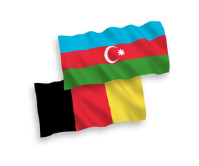 Flags of Belgium and Azerbaijan on a white background
