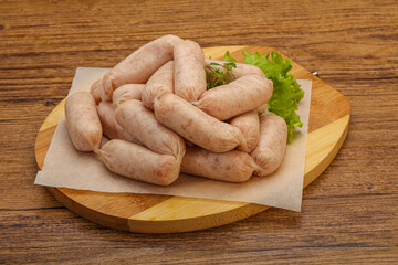 Raw natural chicken baby sausages