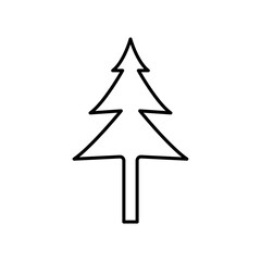 Obraz premium Pine tree line icon