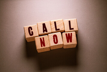 Call Now Word with Wooden Cubes