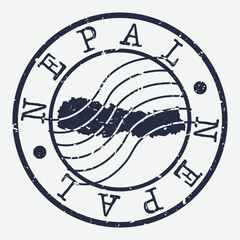 Obraz na płótnie Canvas Nepal Stamp Postal. Map Silhouette Seal. Passport Round Design. Vector Icon. Design Retro Travel.