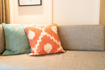 pillow decoration on sofa in living room