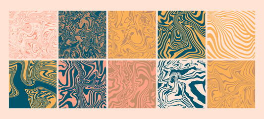 Trendy marble seamless pattern element set