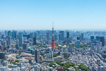 (東京都-都市風景)青空と芝公園側風景２