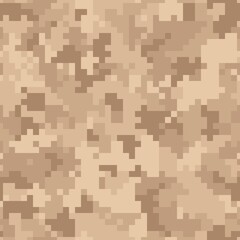 Military camouflage seamless pattern. Urban digital pixel style.