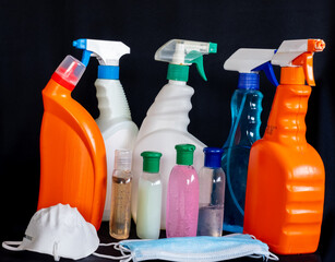 Hygiene products with black background
