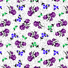 flowers pattern on melange background textile design