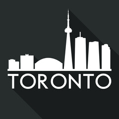 Fototapeta premium Toronto Canada Flat Icon Skyline Silhouette Design City Vector Art Famous Buildings.