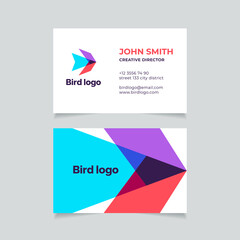 Fototapeta premium Abstract business card template with pastel-colored stains