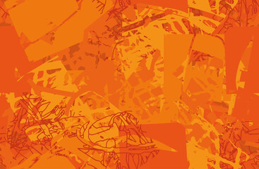 Grunge background orange seamless. An abstract texture. Template for printing on fabric, Wallpaper. Chaotic repeating pattern
