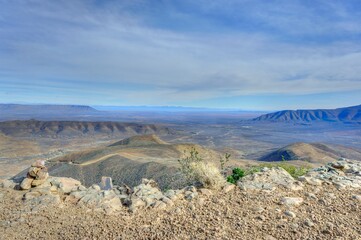 LONG VIEW over the TANKWA VALLEY from Ouberg Pass,  Northern Cape, South Africa