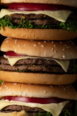 積み重ねたハンバーガー【ジャンクフード】