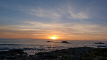 France, Quiberon, sunset over the sea,Europe