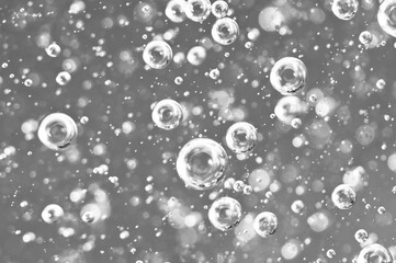 Macro bubbles of oxygen in the blood. black and white liquid.