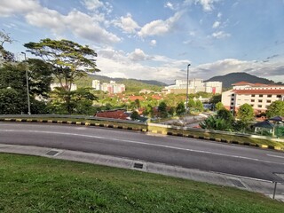 Fototapeta na wymiar Evening view on the hill near UiTM Sungai Buloh, well located in Selangor, Malaysia