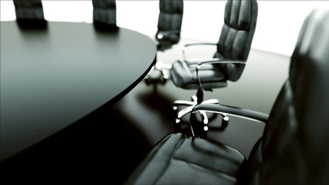 boardroom, meeting room and conference table and chairs. Business concept.