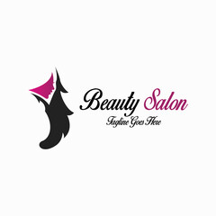 Beauty salon logo. Beauty hair icon. Vector illustration