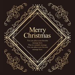 クリスマスをイメージした装飾デザインセット。雪の結晶をモチーフにしたフレームデザイン