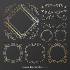 クリスマスをイメージした装飾デザインセット。雪の結晶をモチーフにしたフレームデザイン