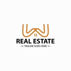 Real estate logo design concept. Vector illustration