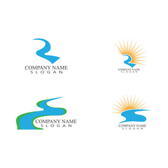 Fototapeta premium Set River vector icon illustration