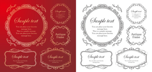 クリスマスをイメージした装飾デザインセット。雪の結晶をモチーフにしたフレームデザイン